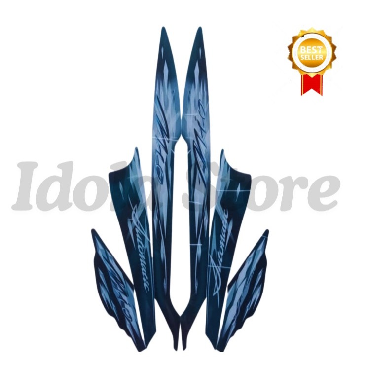 STIKER STRIPING STANDART MIO SPORTY 2009 HITAM LIS LES BODY MIO SPORTY 2009 MURAH BISA COD