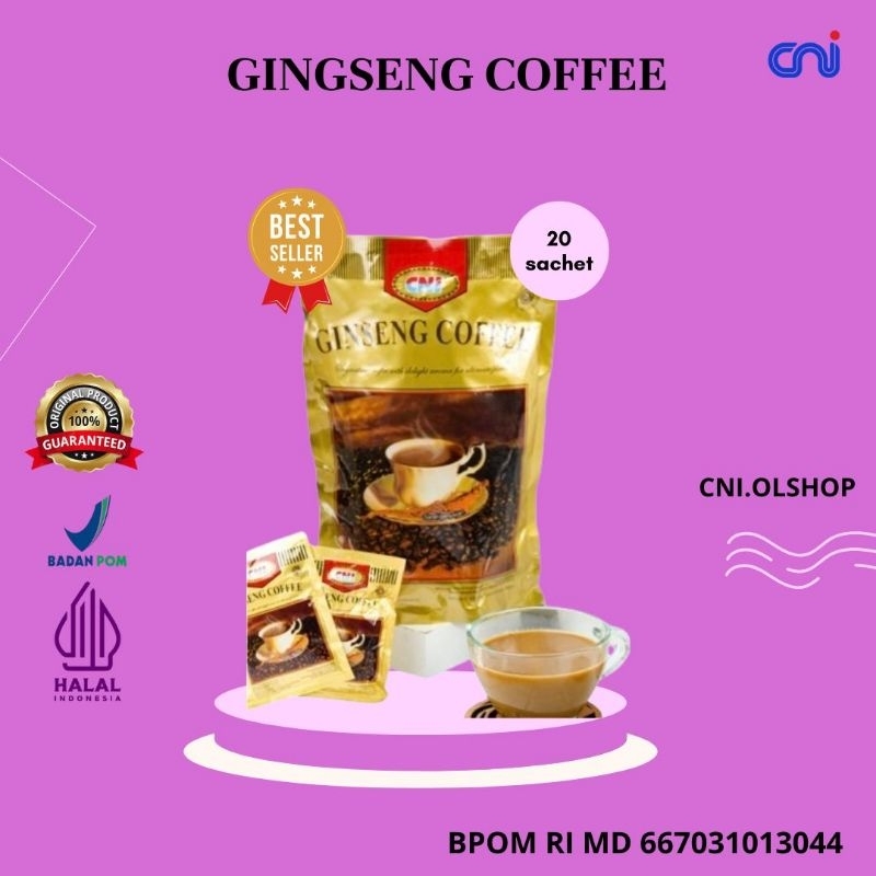 

CNI ginseng coffee 20 sachet , kopi ginseng penambah stamina dan vitalitas