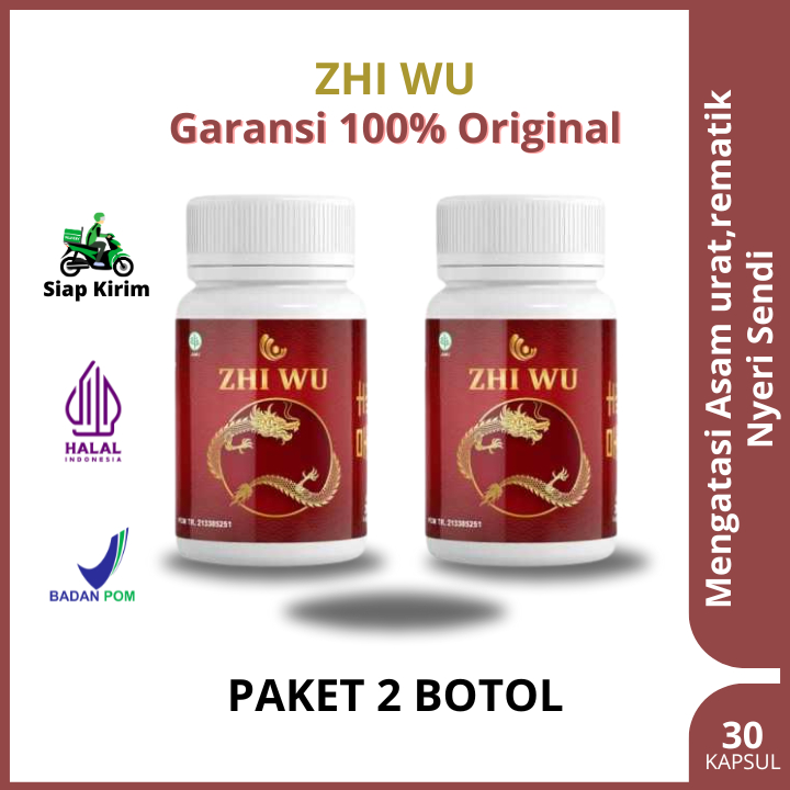 2 Botol Zhi Wu obat herbal asam urat rematik 100% Original BPOM obat china asam urat ampuh