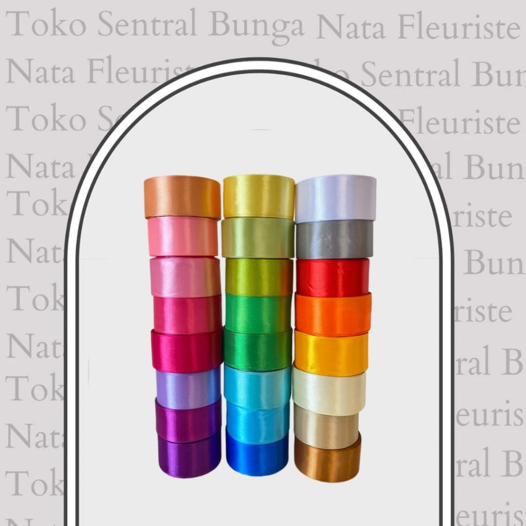 PITA SATIN 1 1/2" / LEBAR 4 CM - 1 ROLL (20 YARD / 18 METER) - PITA KAIN / PITA BUKET / SILK RIBBON