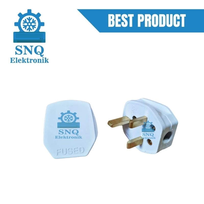 Steker AC Broco putih kaki 3 - Colokan kaki 3 broco