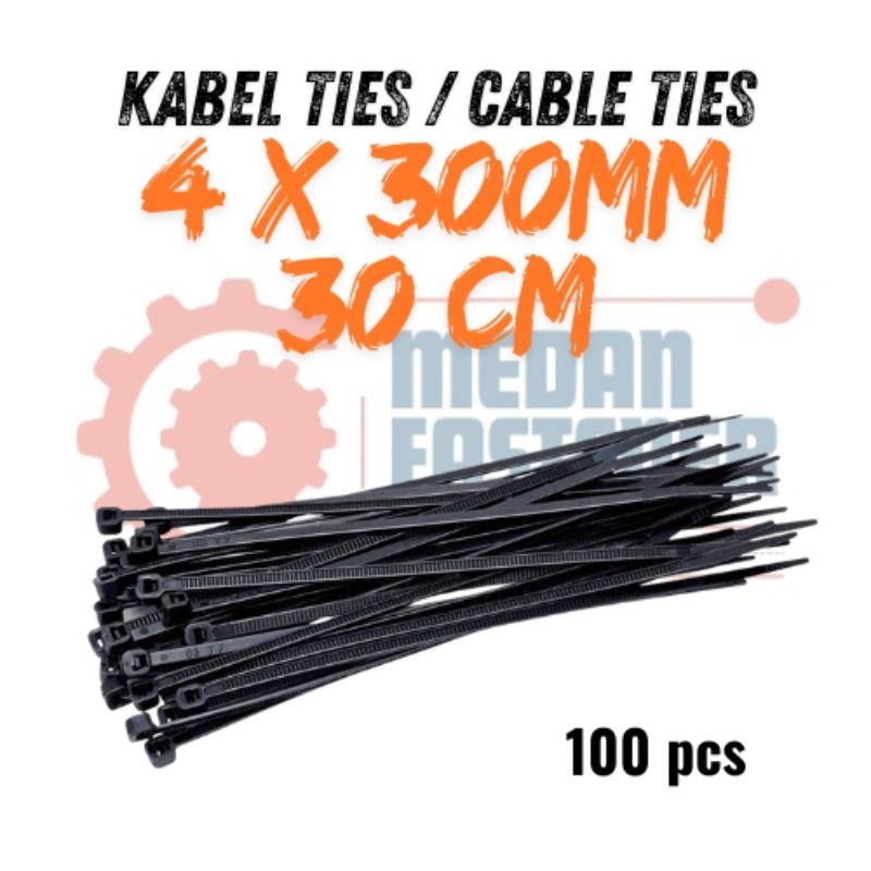 

Kabel Ties Cable Tie Kabel Tie 4x300mm 30cm Hitam