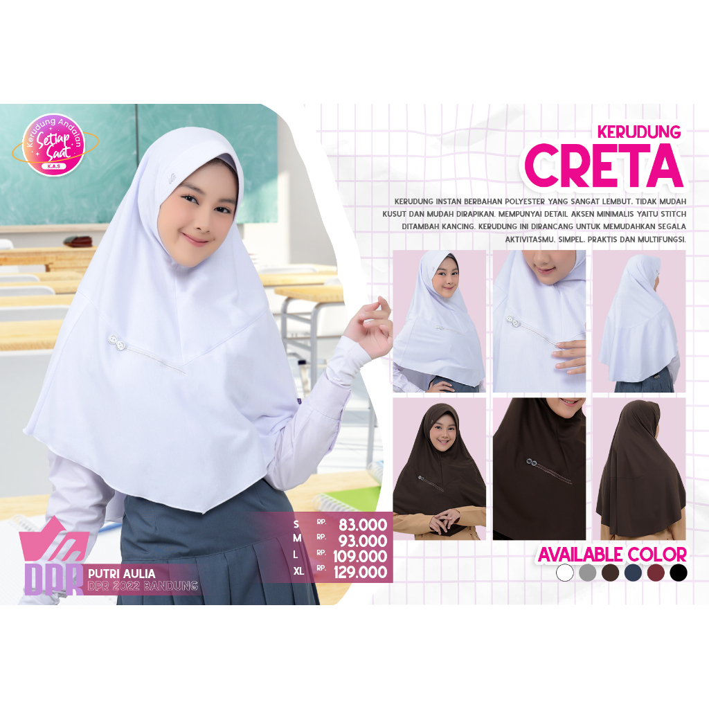 RABBANI - KERUDUNG CRETA ORI | KERUDUNG SEKOLAH RABBANI ORI