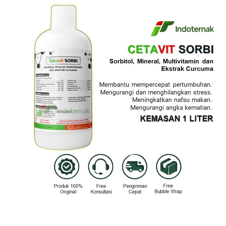CETAVIT SORBI - Multivitamin Penambah Nafsu Makan Ternak