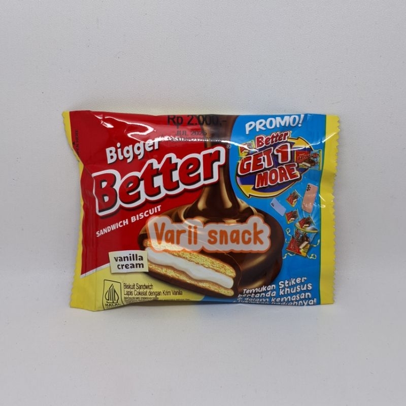 

Better Sandwich Biscuit Cream Vanilla 1 Renceng isi 10 pcs