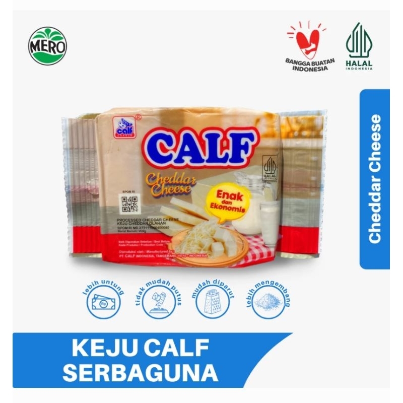 

keju cheddar CALF serbaguna kemasan 200gr