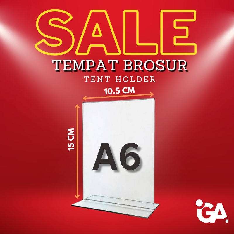 

Tempat Brosur / Tent Holder / QRIS / Price List / Sign Holder A6 10.5x15cm