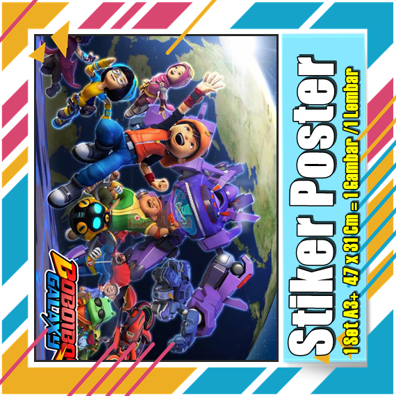 Stiker Poster A3 A3+ A4 Sticker Vinyl Artpaper 260 Cromo boboi Boboy boy boboiboy Boboboi Boboboy ga
