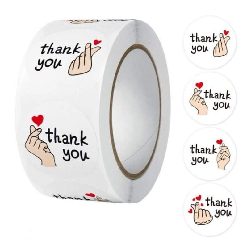

Isi 500 Pcs Sticker Thank You 1 Roll / Label Stiker Terima Kasih Sarangheo Isi 500 Pcs