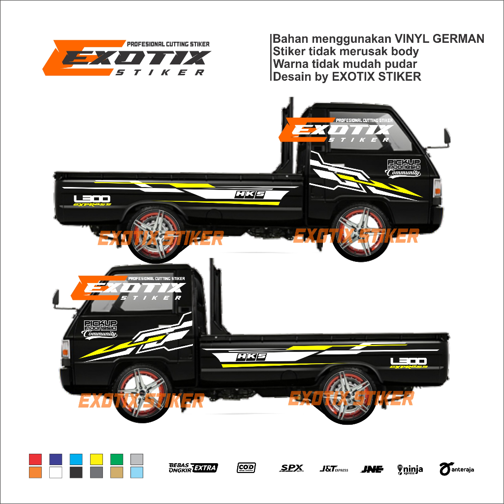 Stiker cutting pick up l300 stiker variasi body mobil pick up l300