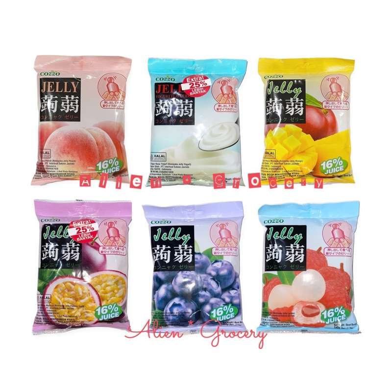 

COZZO KONYAKU JELLY Blueberry Lychee Mango Passion Fruit Peach Yogurt 160gr