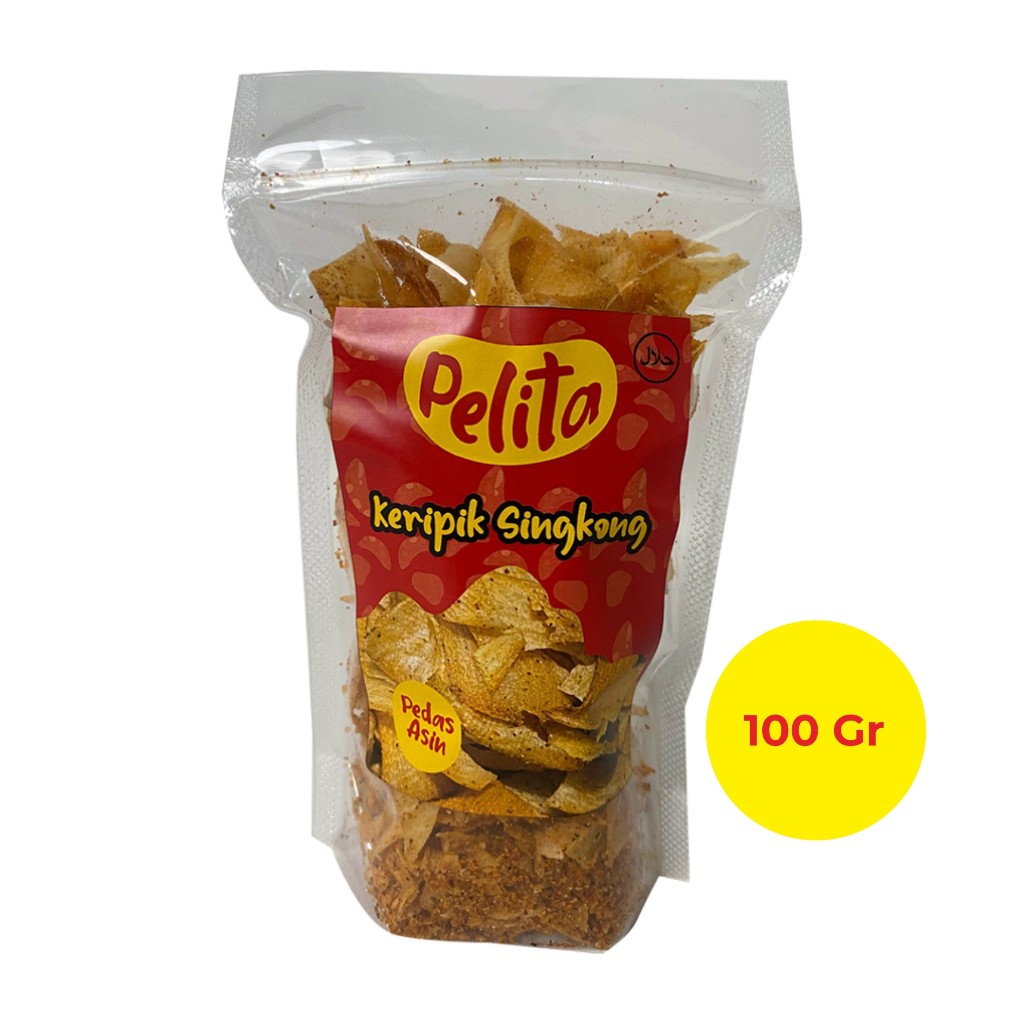 

Pelita Snack Keripik Singkong Rasa Pedas Asin Kripset Pedas Asin Gurih Renyah 100 gr Cemilan Praktis