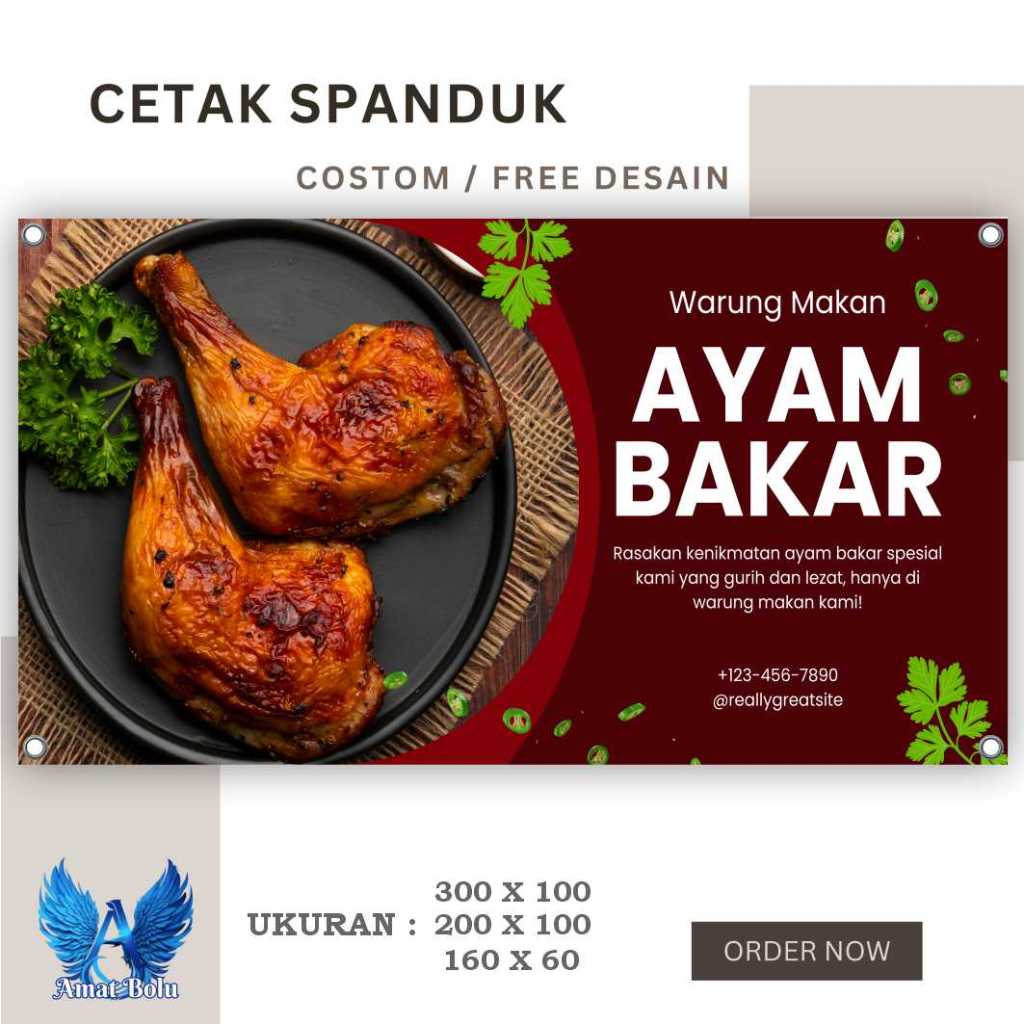 Spanduk/ Banner AYAM BAKAR BISA REQUEST