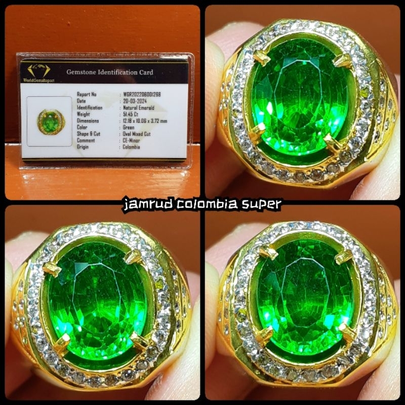 JAMRUD COLOMBIA SUPER IJO BOTOL + RING PERAK ASLI