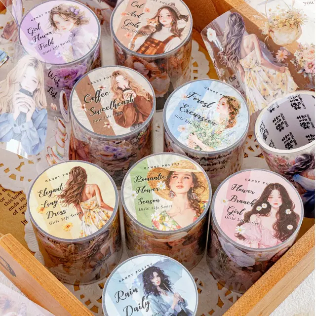

2M/Roll PET White Ink Tape Teenage Life Series Teenage Flower
