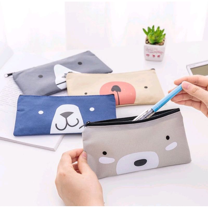 

Amiinah Store Kotak Pesnsil Kain Kanvas Karakter Bear Lucu Tempat Pensil Serbaguna Motif Doggy Dompet Pensil Canvas Gambar Hewan Tempat Penyimpanan Alat Tulis