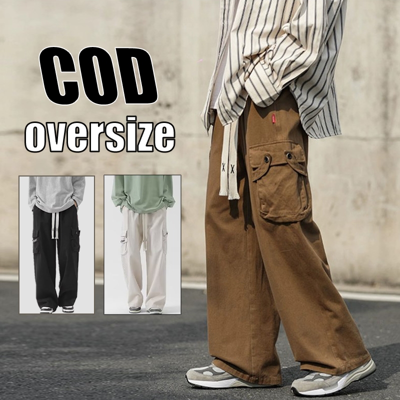 Celana Olahraga Longgar Gaya Korea  Celana Panjang Pria Celana Kebesaran Pria Overall Longgar Gaya K