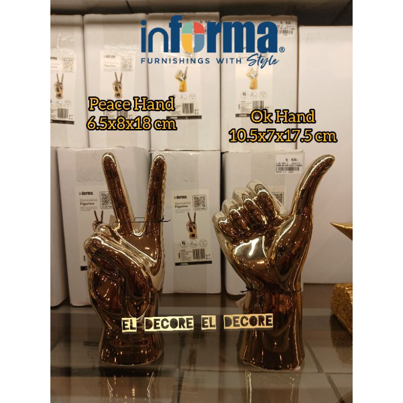 Informa figurine keramik pajangan meja gold ok hand
