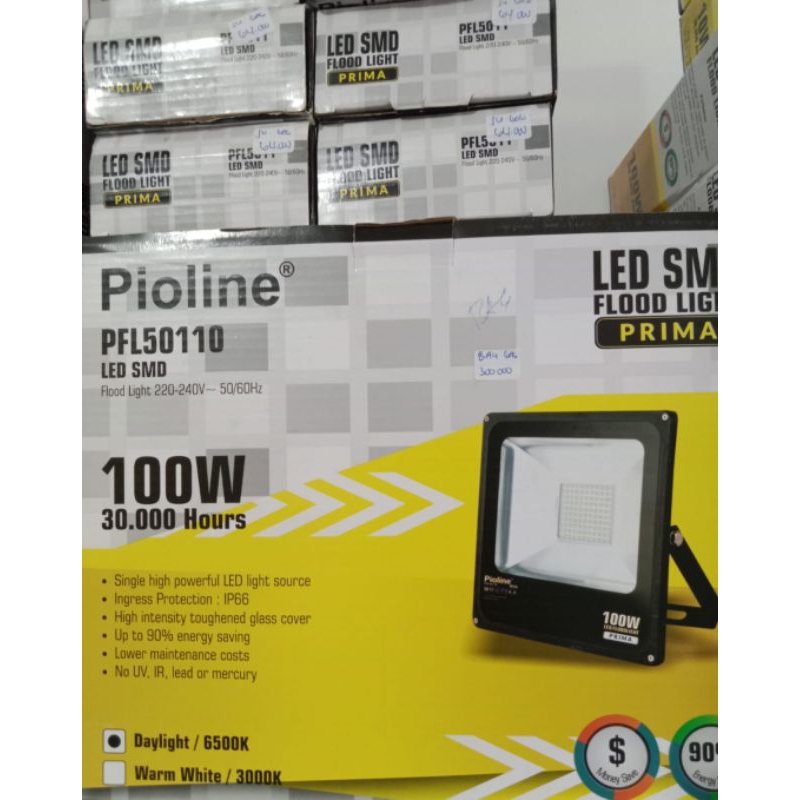 Lampu Sorot Led Flood Light Pioline Priama Cahaya Ori 10w 20w 30w 50w 100w 150w 200w 300w