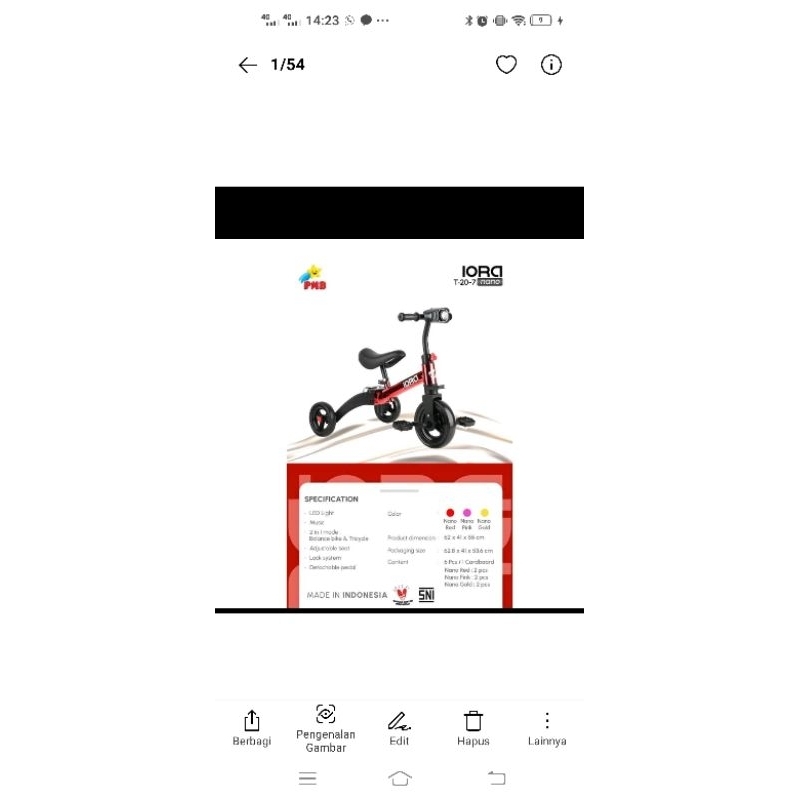 sepeda Iora mainan sepeda anak