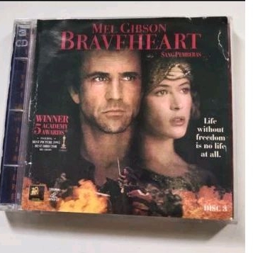 VCD Original BRAVE HEART Feat MEL GIBSON isi 3 VCD Teks Indonesia