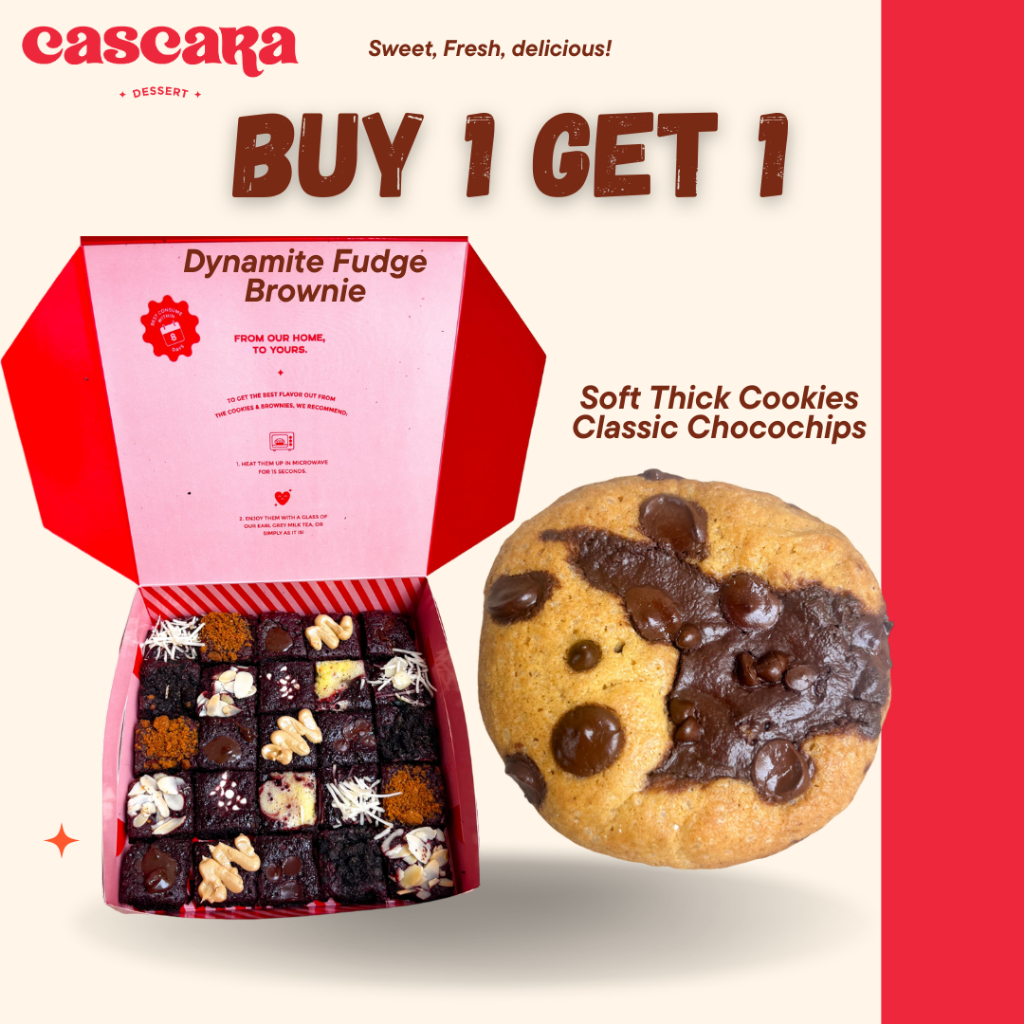 

Cascara Cookies - Promo Buy 1 Fudgy Brownies Get 1 pc Soft Baked Cookies