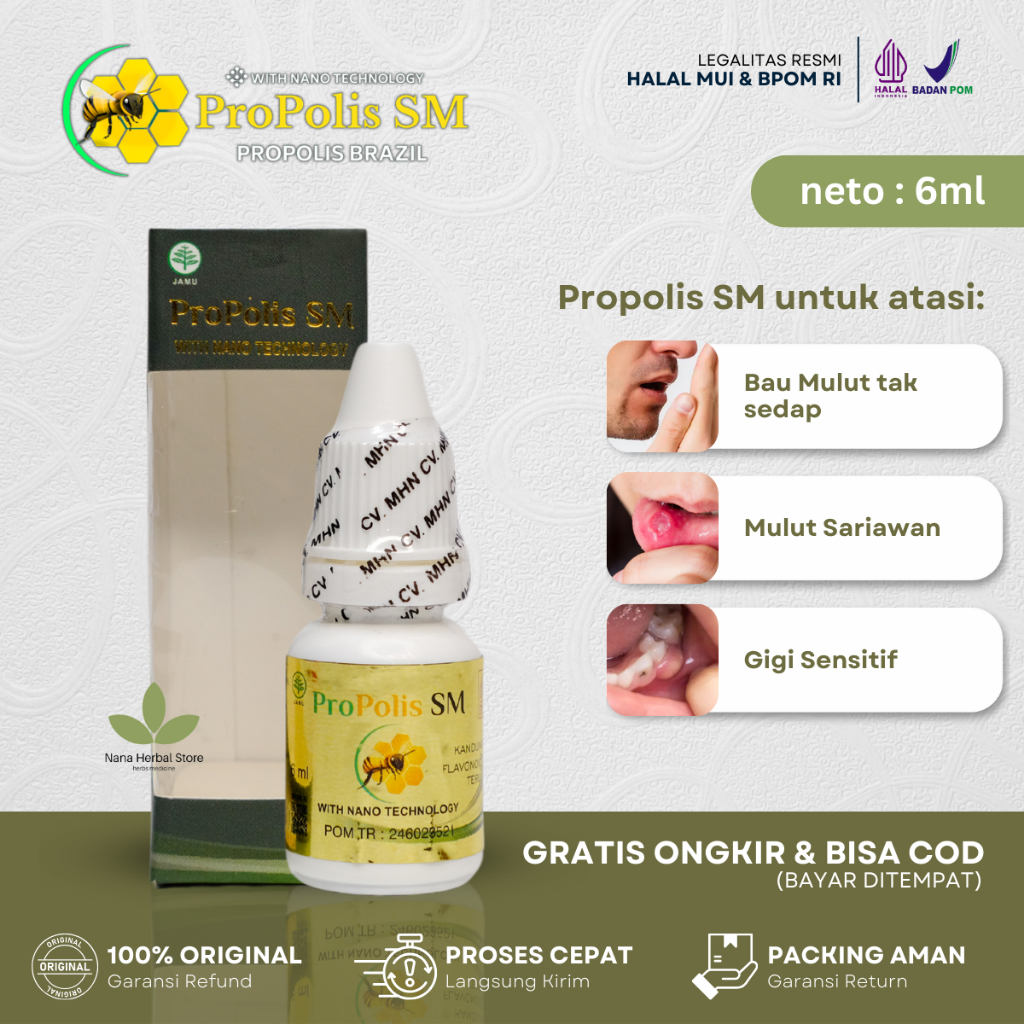 ProPolis SM Obat Kumur Bau Mulut Tak Sedap Dan Sariawan Mulut Untuk Anak Dan Dewasa
