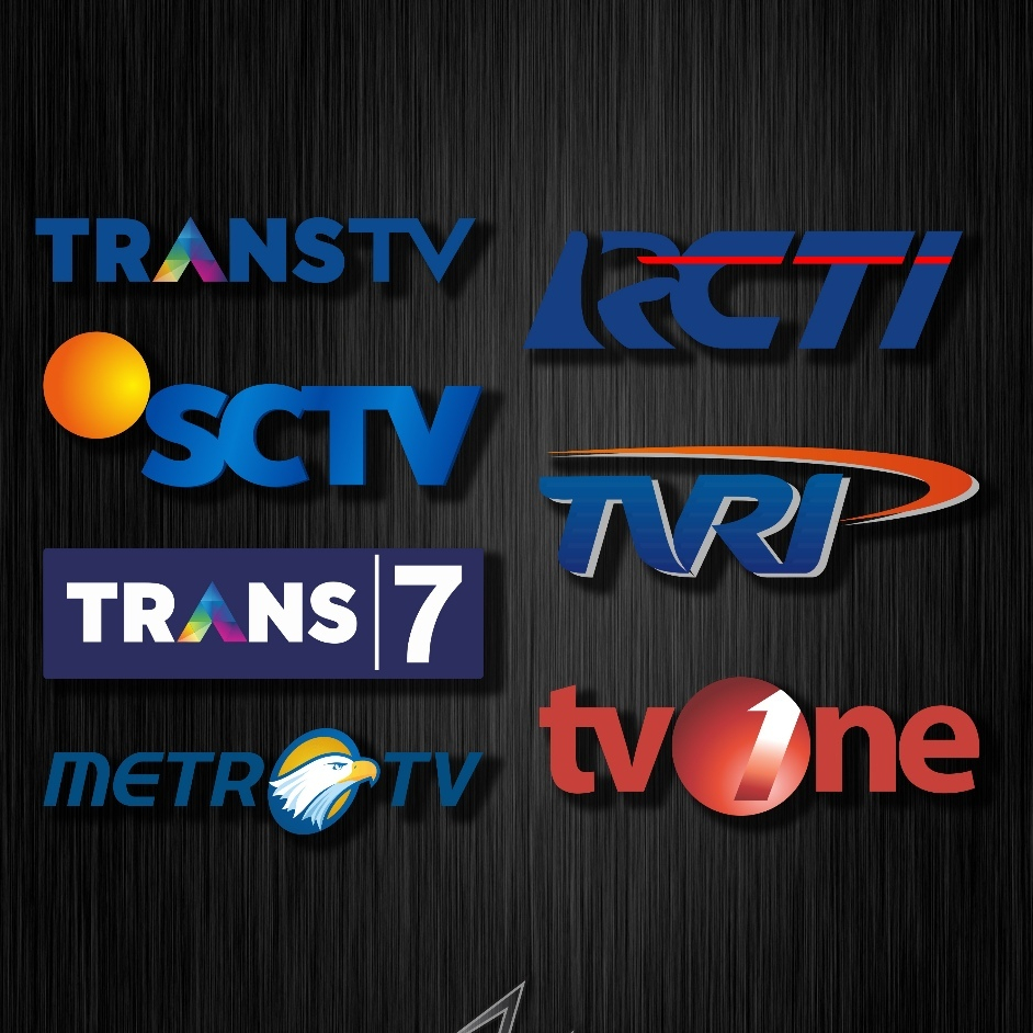 Stiker Televisi Logo Sticker TV RCTI SCTV TVRI TVONE TRANS 7