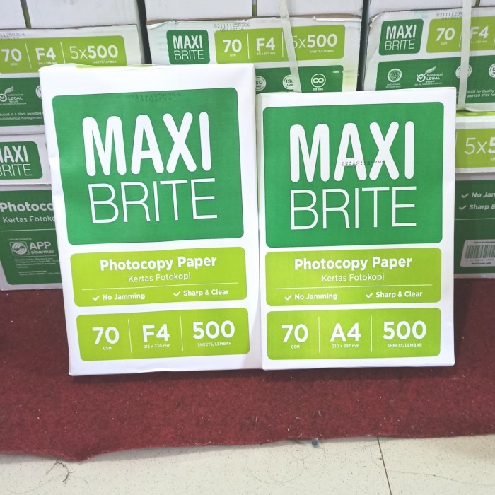 

(500 LEMBAR) KERTAS HVS MAXI BRITE F4 70 GSM