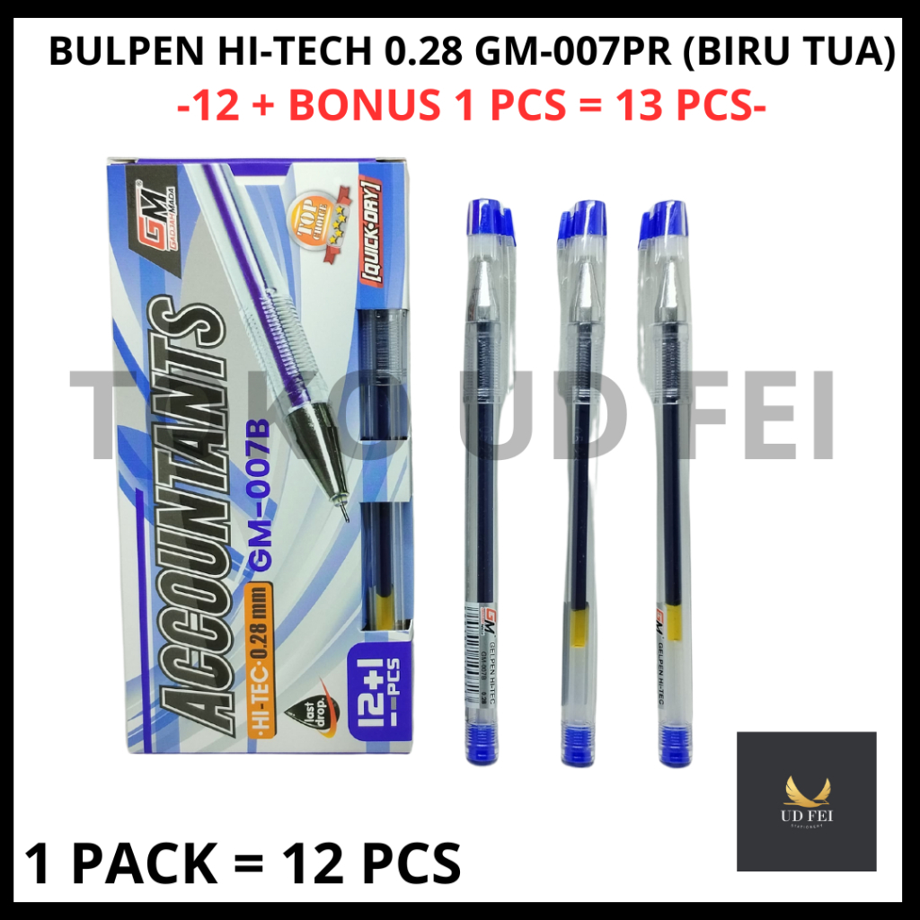 

(1 PACK = 12 PCS) Bulpen Hitech Gadjah mada/ Bulpen Hitech WARNA/ Bulpen Hitech 0.28/ Bulpen MAKNA/ Bulpen Gel 0.28 Hi - Tech