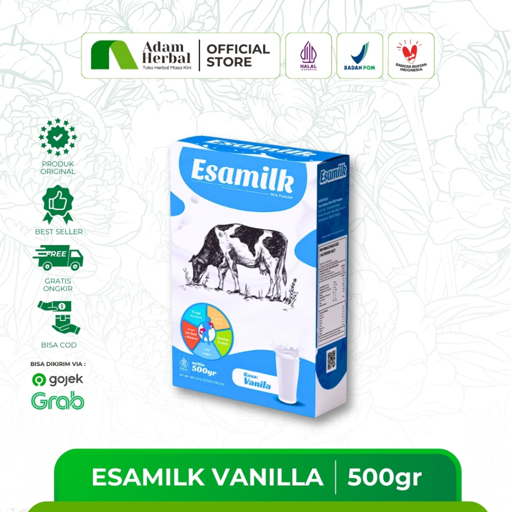 

Esamilk Vanila 500gr | Susu Sapi Bubuk Susu Penggemuk, Peninggi & penambah berat Badan