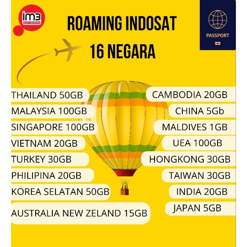 PAKET DATA PROMO ISI ULANG ROAMING INDOSAT 7HARI 16 NEGARA ADA JUGA NELPON REGULER SELURUH DUNIA BIS