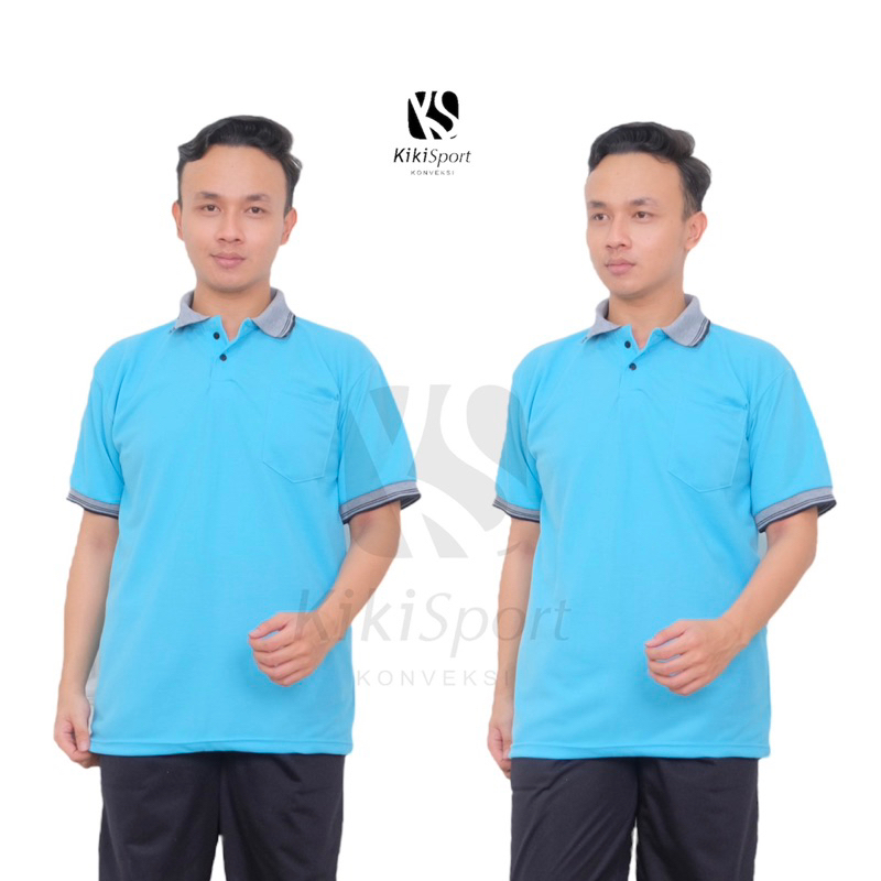 Kemeja Polo Biru Muda • Polo Shirt CVC