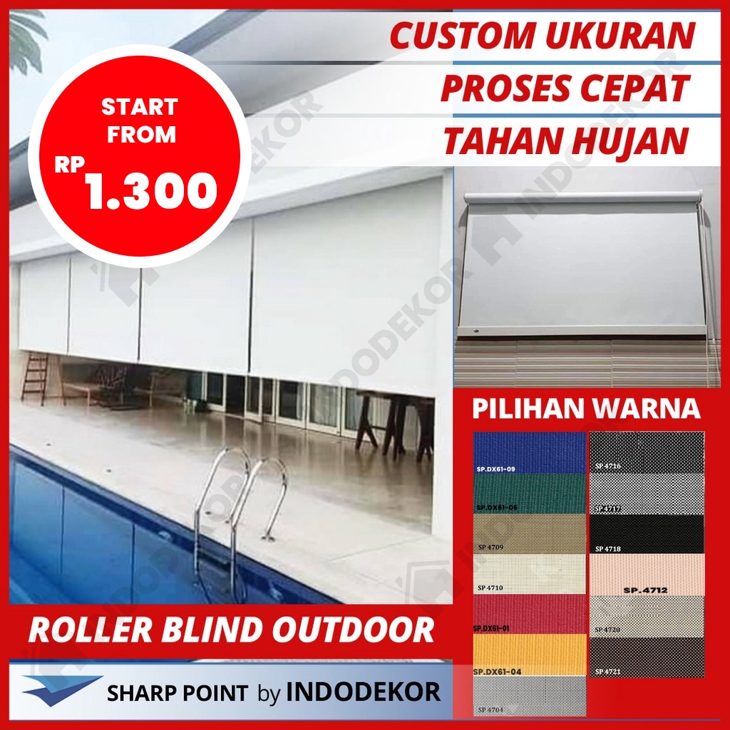 Suntex Roller Blind Outdoor Tahan Air Hujan Waterproof SHARP POINT