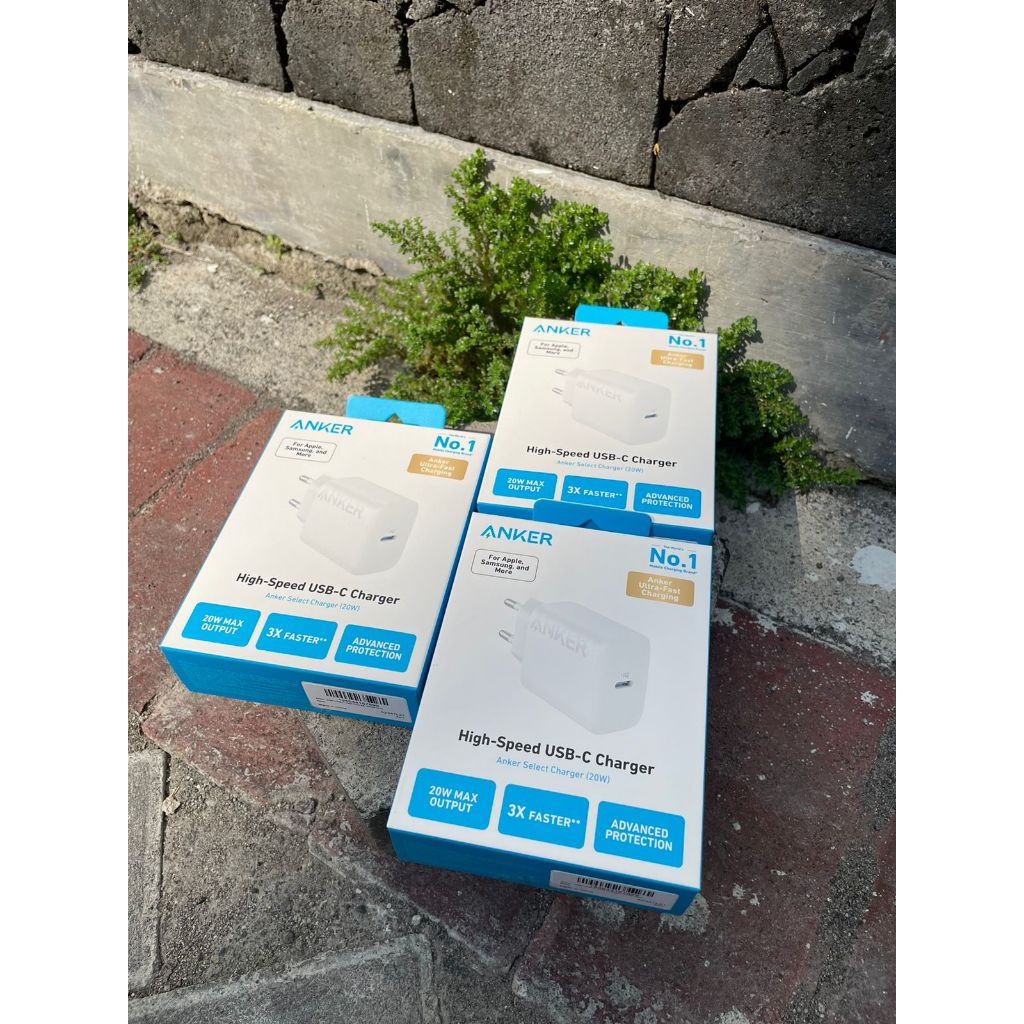 POWER ADAPTOR USB TIPE C (20WATT) FASTCHARGING DAN KABEL USB TIPE C LIGHTNING ANKER MFI