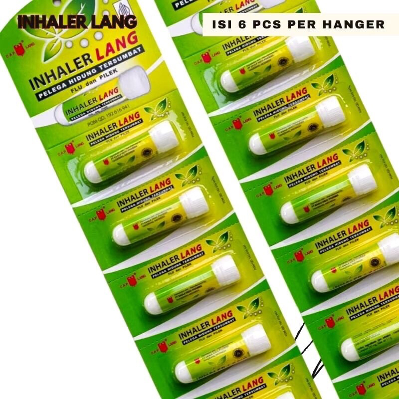 Inhaler Cap Lang 1 renceng isi 6 pcs / Pelega Hidung Tersumbat / Flu dan Pilek