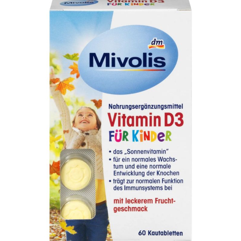 [READY STOCK] Mivolis Vitamin D3 untuk anak, tablet kunyah | Mivolis Vitamin D3 Fur Kinder Isi 60 Ta