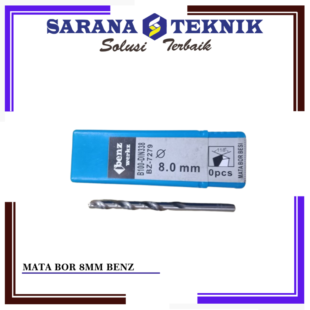 MATA BOR BESI HSS 8 MM BENZ ORIGINAL