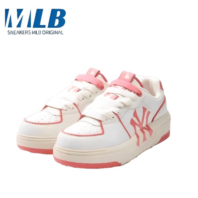 Sepatu MLB Chunky Liner NY Yankees Diamond Monogram Pink / MLB Original