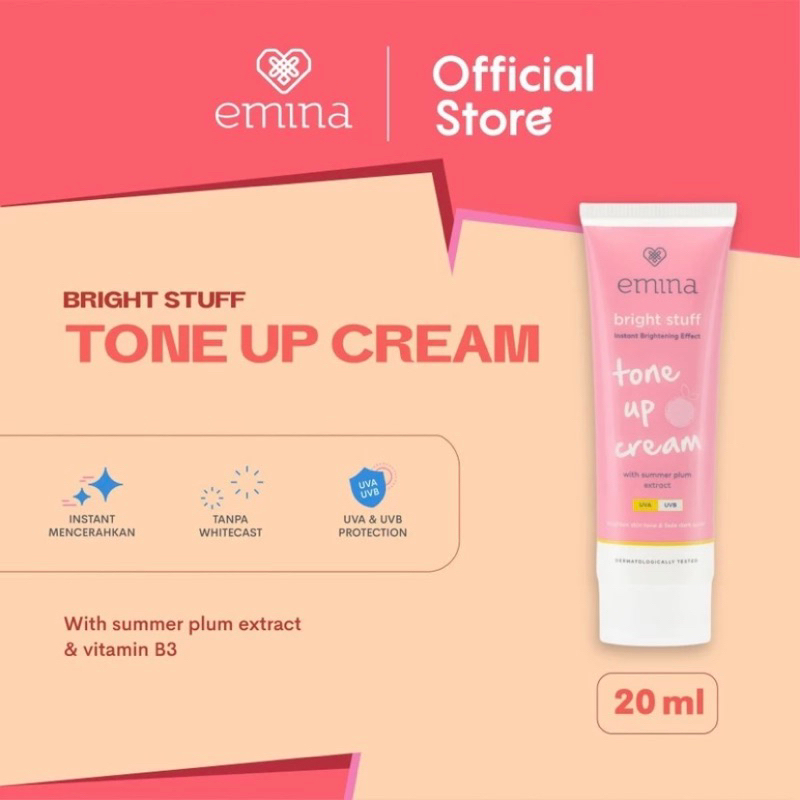 Emina Bright Stuff Tone Up Cream || Emina Tone Up || Pelembab Emina || Krim Wajah Remaja ||