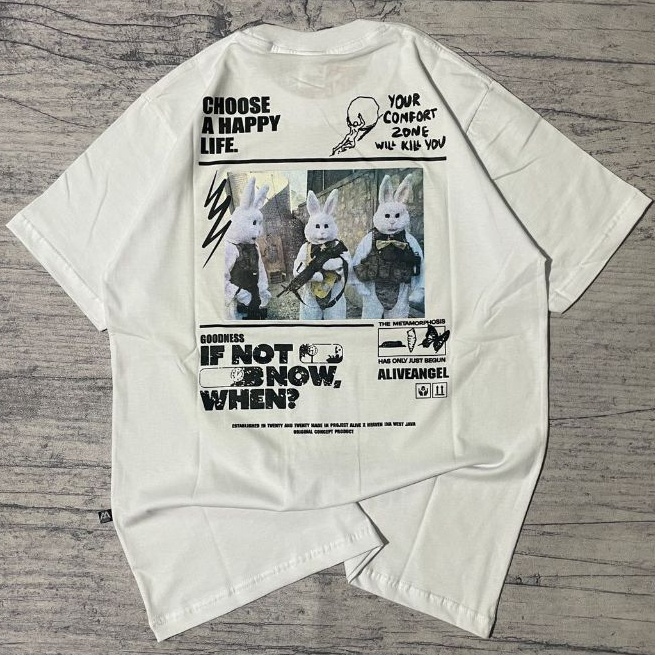 KAOS DISTRO PRIA WANITA TERBARU / BAJU KAOS DISTRO PREMIUM / TSHIRT PUTIH COWOK & CEWEK / UNISEX / B