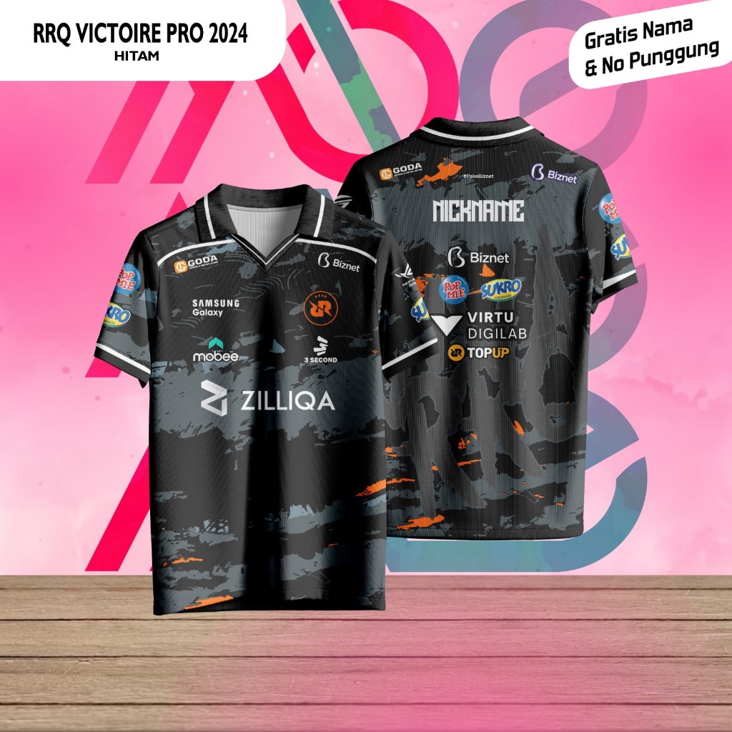 Baju Jersey E-Sport RRQ MPL Season 14 Hitam 24/25 Terbaru Replika Supporter