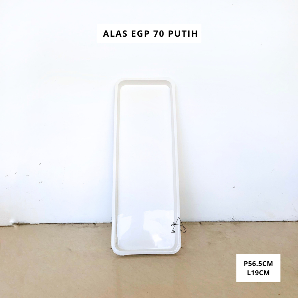 Alas Pot EGP 70 Putih (P55cm) | Alas Pot Bunga | Tatakan Pot Panjang| Tray