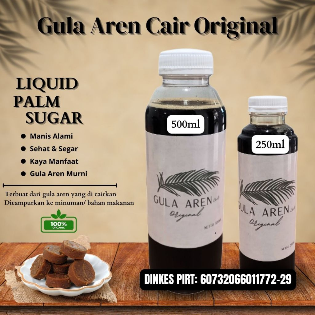 

Gula Aren Cair Organik Murni Premium Asli 100% Syrup Liquid Palm Sugar Pure Organic 250ml dan 500ml