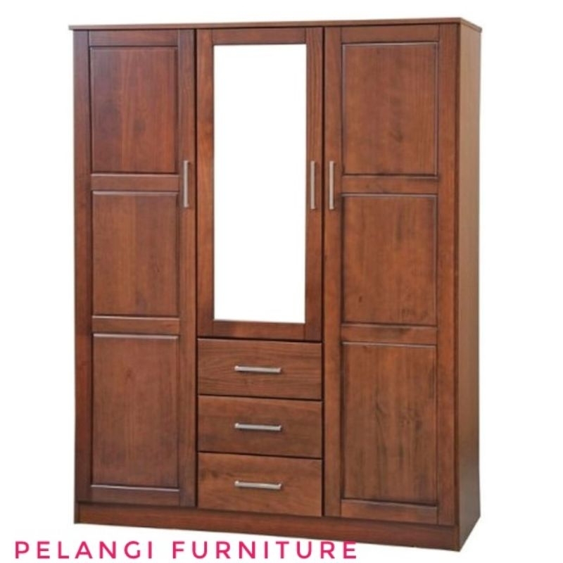 Almari Pakaian Pintu 3 Kayu Jati
