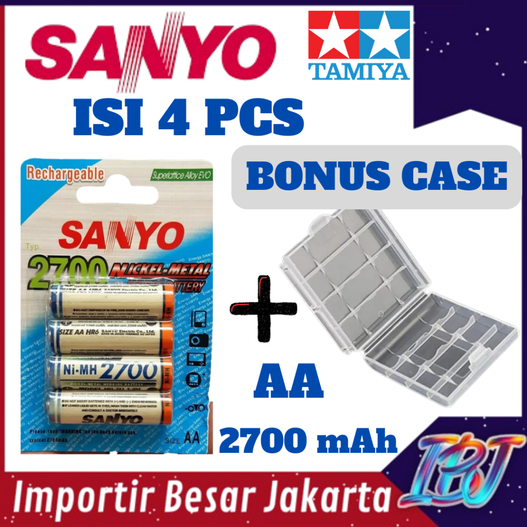 HEMAT Baterai AA Sanyo Isi4 Rechargeable Cas Charger Charge Recharge Tamiya Murah Sony Sanyo Batre A