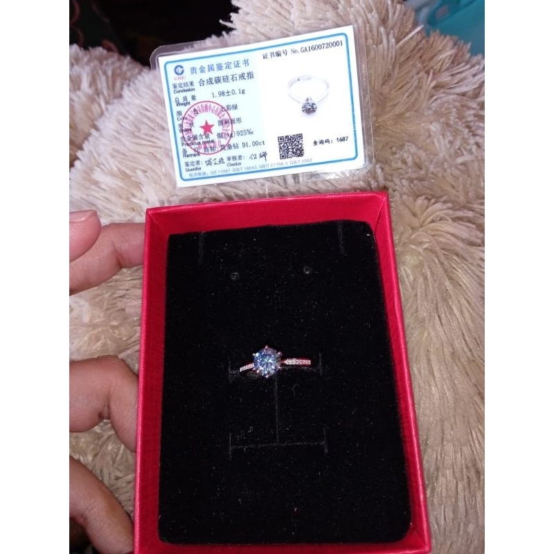 cincin diamond moissanite 1 carat, anting Mosainite , kalung diamond l