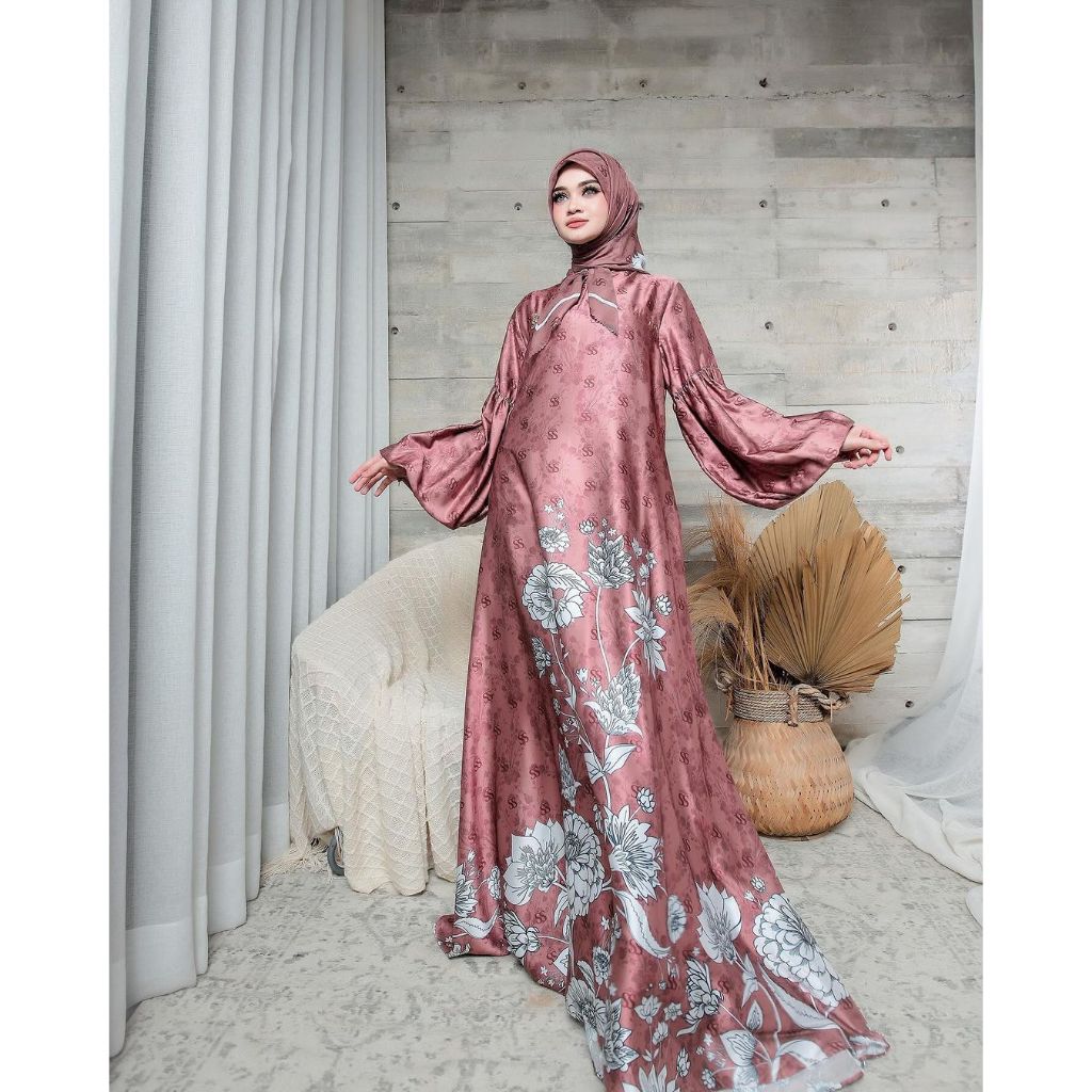 GAMIS SET HIJAB SILK SUTRA ORI BY SHELLASAUKIA