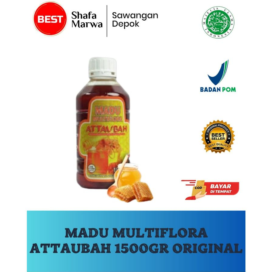 

Madu Multiflora Attaubah 1500gr - Madu Asli Murni Multiflora Premium Attaubah