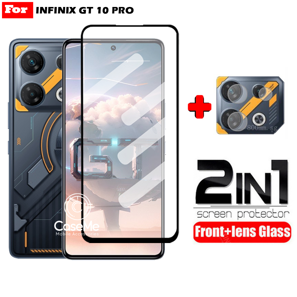 Paket 2in1 Tempered Glass Layar Infinix GT 10 Pro GT 20 Pro Free Anti Gores Kamera